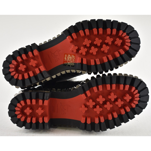 Christian Louboutin Yetota Flat Calf Leather Black Spike Combat Ankle Boot 36.5 - Picture 11 of 11